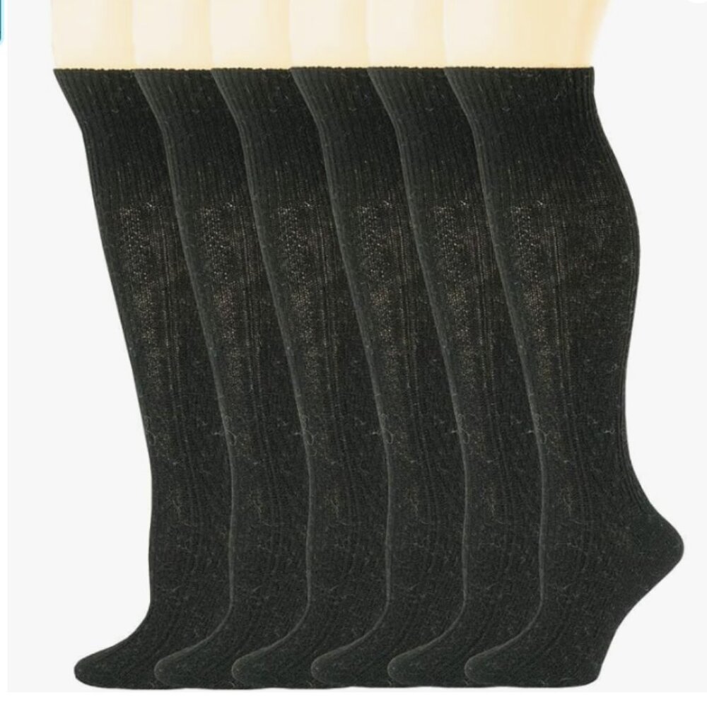 Cozy Wool Blend Cable Knit Boot Sock